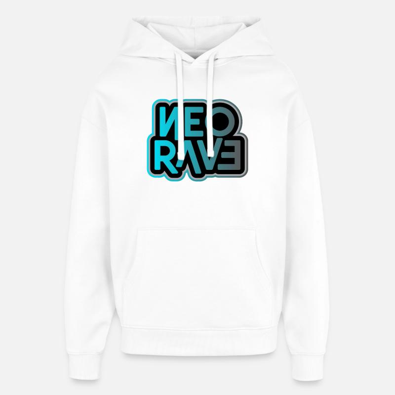 Neo Rave Neon Typografie - Oversized Unisex Hoodie von Stanley/Stella - Weiß