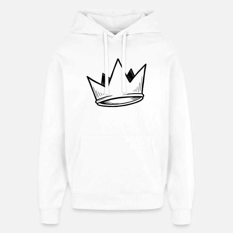 Krone Vektor | Doodle Look - Oversized Unisex Hoodie von Stanley/Stella - Weiß
