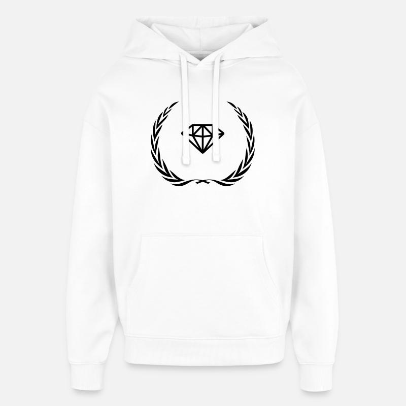 Couronne de symbole de diamant - Sweat à capuche unisexe Stanley/Stella Oversized - blanc