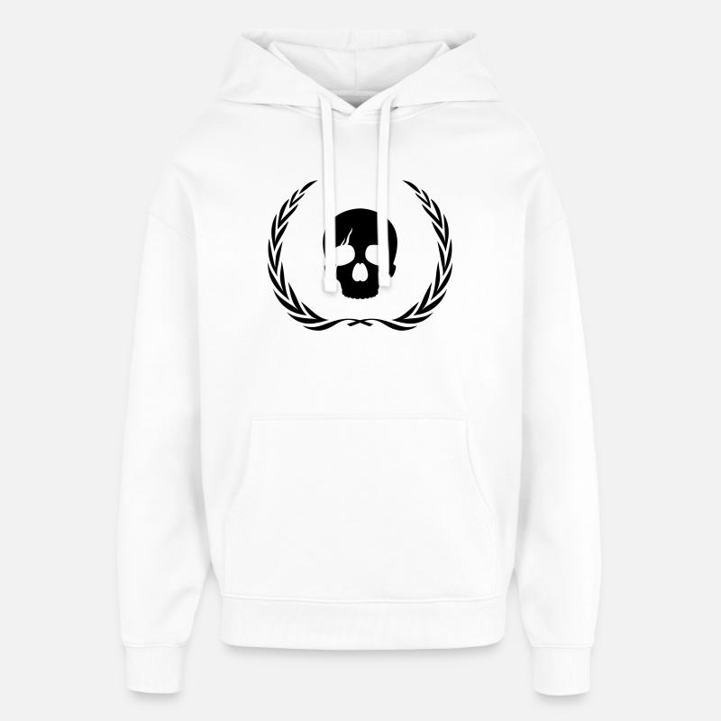 Skelett Totenkopf Kranz - Oversized Unisex Hoodie von Stanley/Stella - Weiß