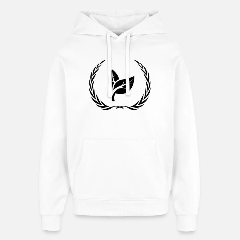 Couronne d’écologie de feuilles - Sweat à capuche unisexe Stanley/Stella Oversized - blanc