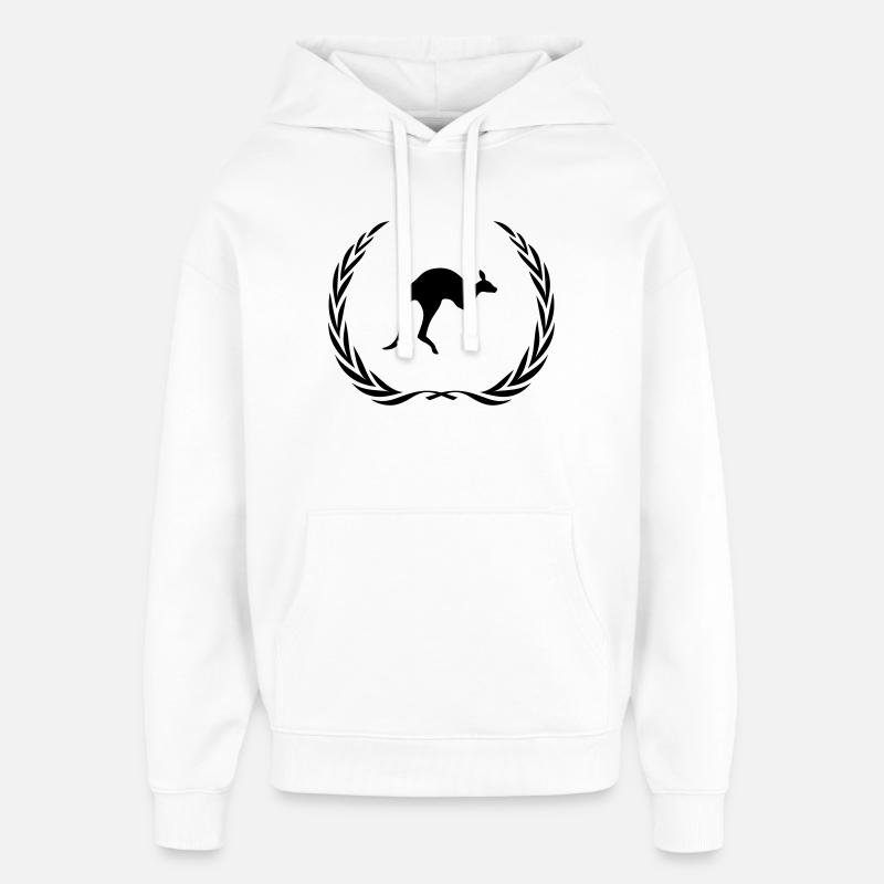 Couronne d’animal kangourou - Sweat à capuche unisexe Stanley/Stella Oversized - blanc