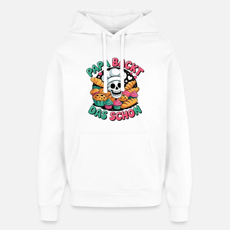 Papa le cuit bien - Sweat à capuche unisexe Stanley/Stella Oversized - blanc