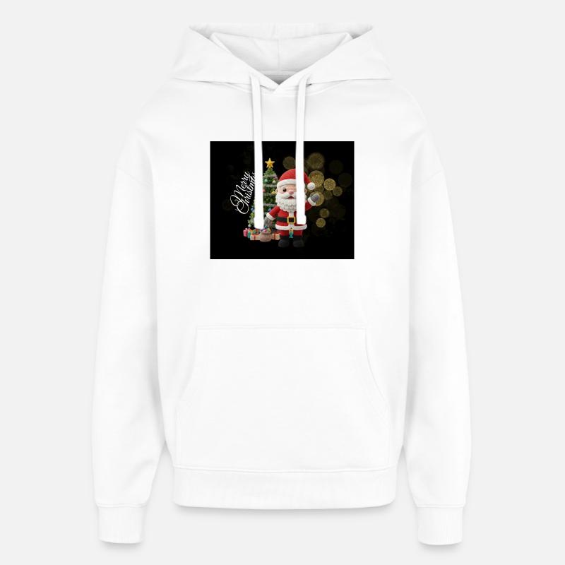 Gestrickter Santa mit Weihnachtsbaum - Oversized Unisex Hoodie von Stanley/Stella - Weiß