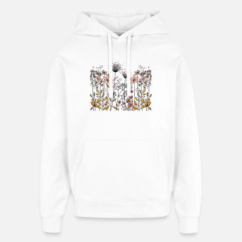 Fleur - Sweat à capuche unisexe Stanley/Stella Oversized - blanc