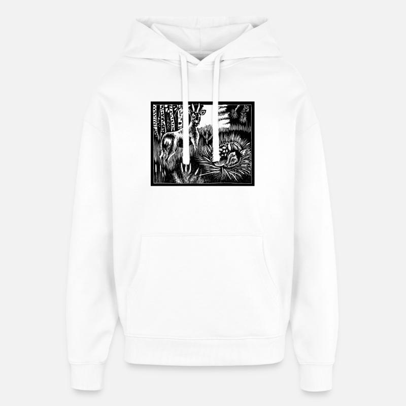 Cerf d’Alfabeest - Sweat à capuche unisexe Stanley/Stella Oversized - blanc