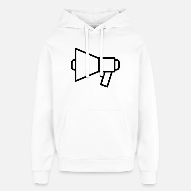 Megaphone Speaker Protest - Oversized Unisex Hoodie by Stanley/Stella - white
