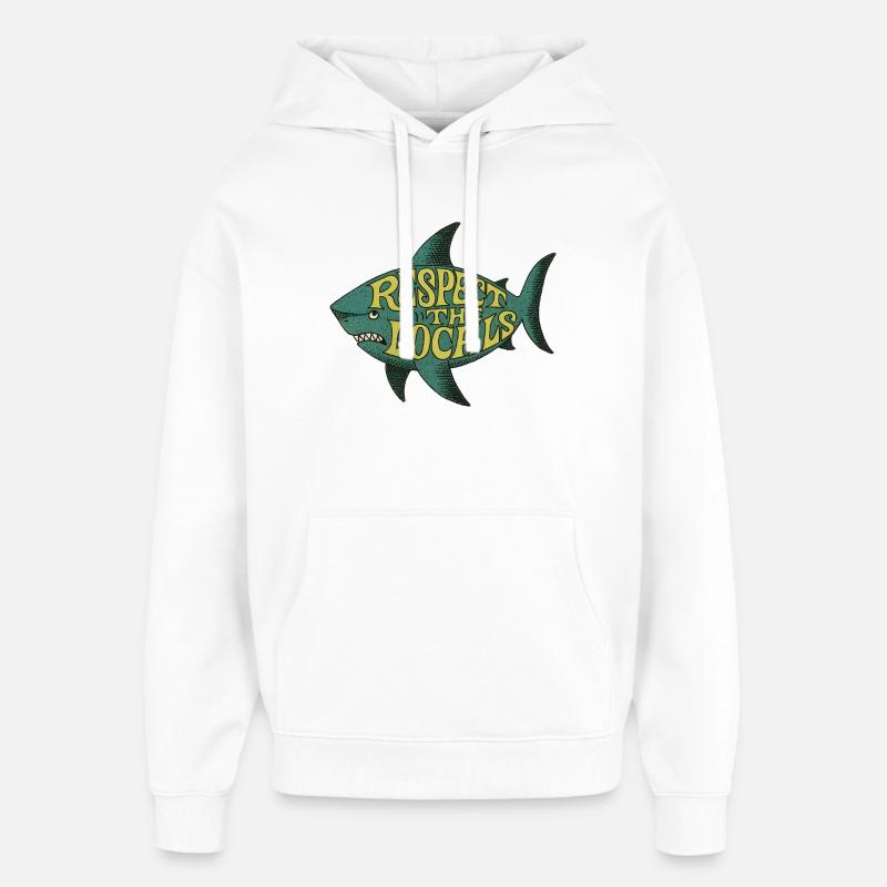 Respectez les locaux Fish Tee - Sweat à capuche unisexe Stanley/Stella Oversized - blanc