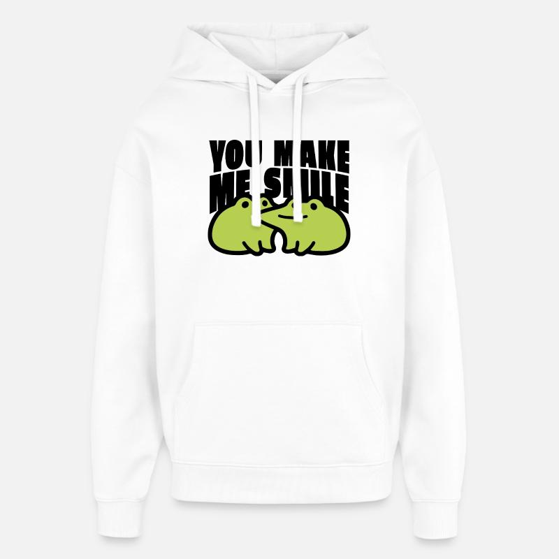 Tu me fais sourire en disant - Sweat à capuche unisexe Stanley/Stella Oversized - blanc