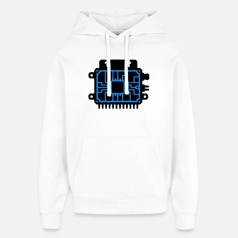 Microchip PCB IT Logo - Oversized Unisex Hoodie by Stanley/Stella - white