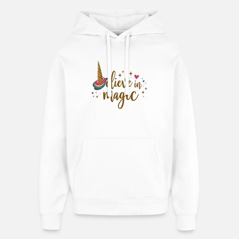 Glaube an Magie Einhorn - Oversized Unisex Hoodie von Stanley/Stella - Weiß