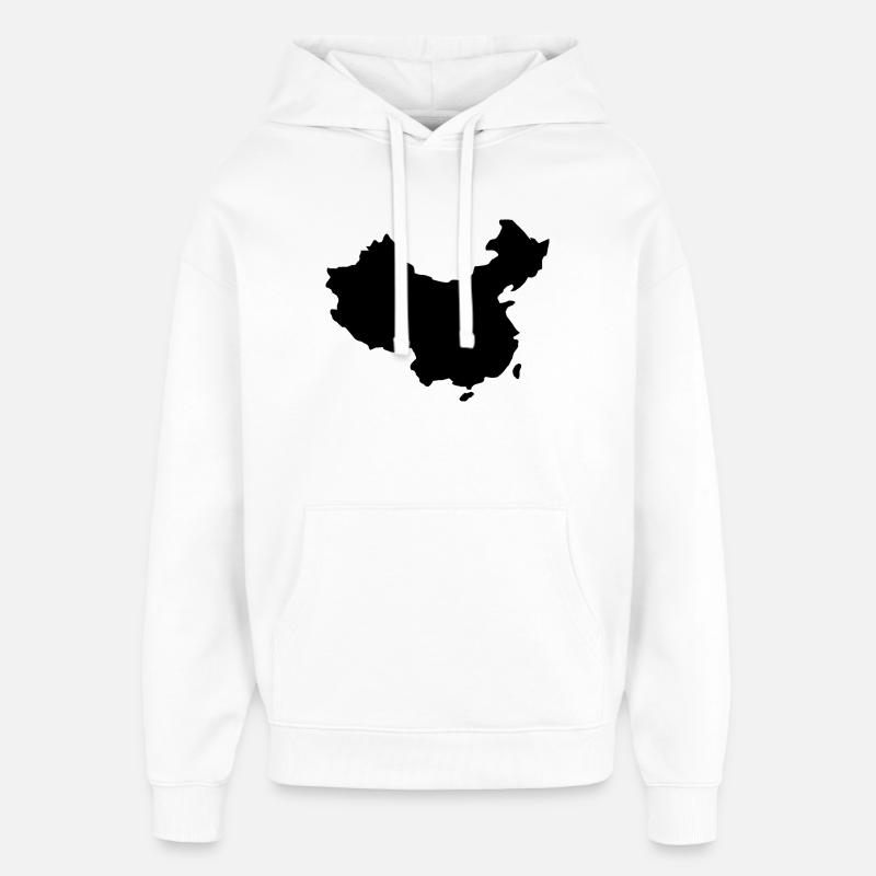 Carte de la Chine - Sweat à capuche unisexe Stanley/Stella Oversized - blanc