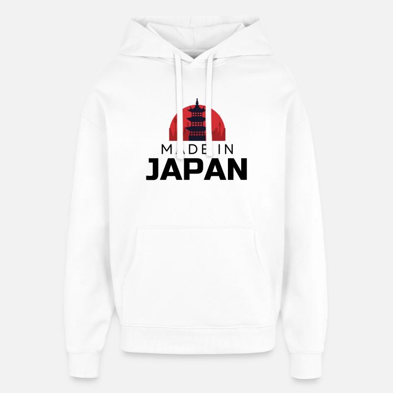 JDM sticker - Made in japan - Sweat à capuche unisexe Stanley/Stella Oversized - blanc