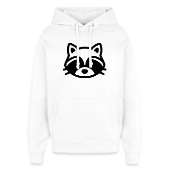 raccoon - Oversized Unisex Hoodie by Stanley/Stella - white - Front - AI Model Female 172 light (172cm) & AI Model Male 185 light (185cm)