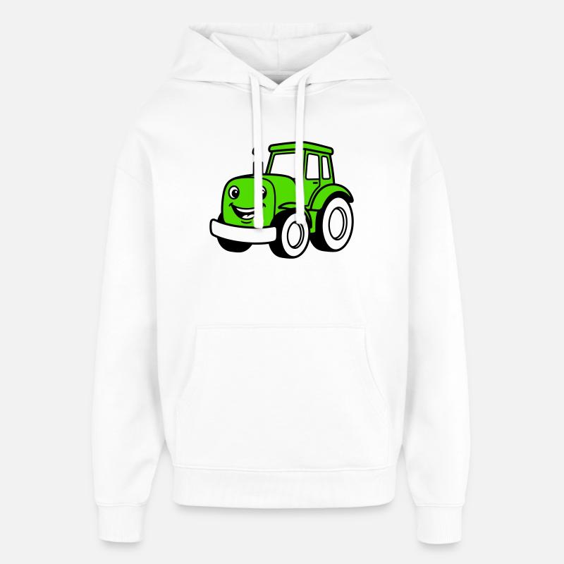 Traktorkinder - Oversized Unisex Hoodie von Stanley/Stella - Weiß