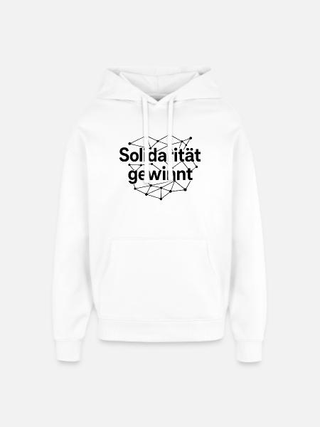 Solidarität Gewinnt Statement Spruch - Oversized Unisex Hoodie von Stanley/Stella - Weiß