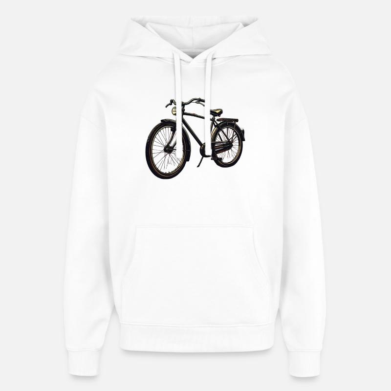Silhouette de vélo rétro - Sweat à capuche unisexe Stanley/Stella Oversized - blanc