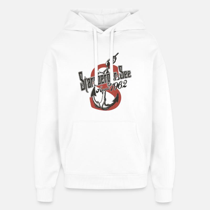 Lac Starnberg Anno 1962 - Sweat à capuche unisexe Stanley/Stella Oversized - blanc