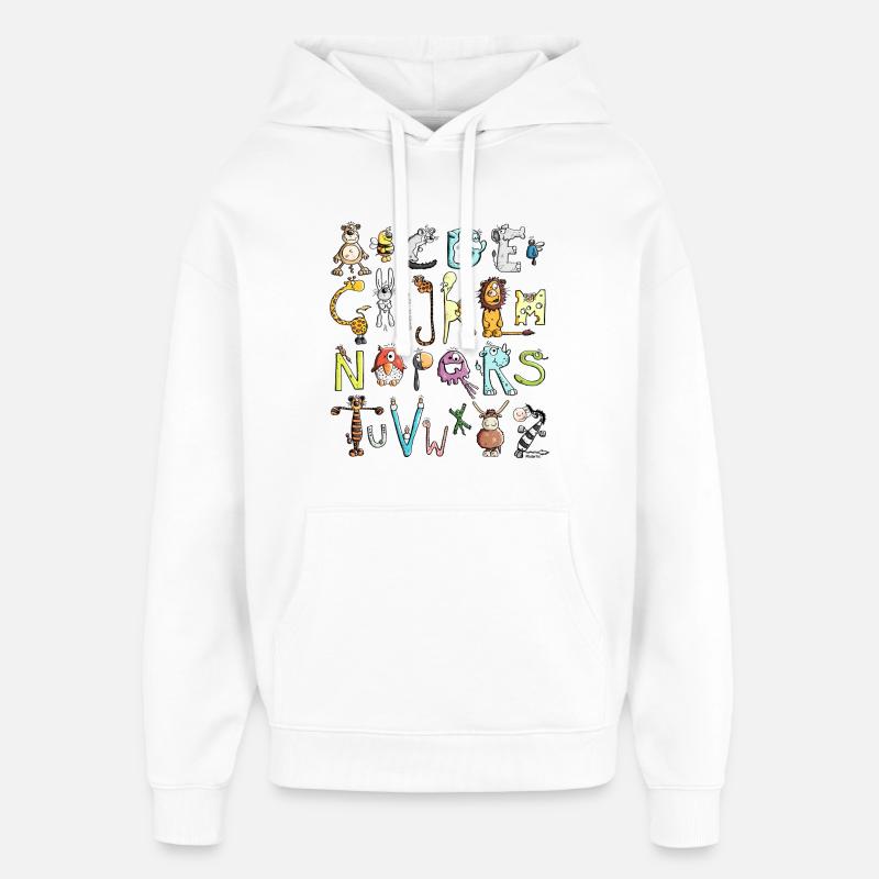 Buntes Tier Alphabet - ABC - Oversized Unisex Hoodie von Stanley/Stella - Weiß