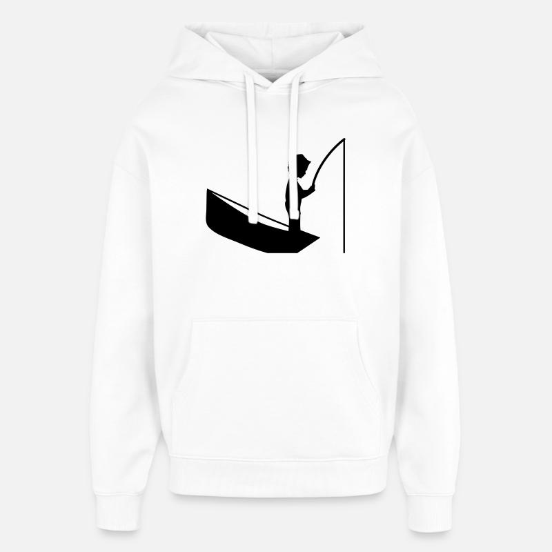 Eine Junge mit einer Angel - Oversized Unisex Hoodie von Stanley/Stella - Weiß
