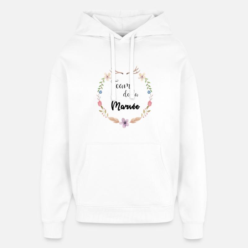 team de la mariée boho - Sweat à capuche unisexe Stanley/Stella Oversized - blanc