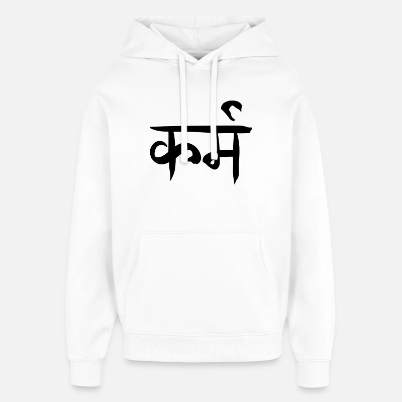 Karma sanskrit - Sweat à capuche unisexe Stanley/Stella Oversized - blanc