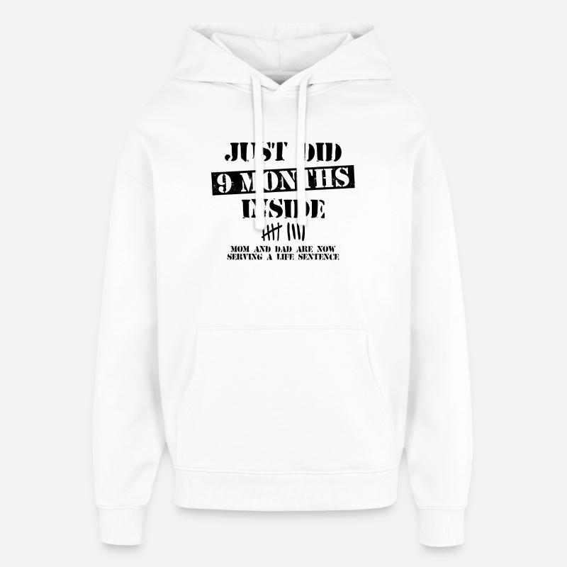 9 mois à l’intérieur - Sweat à capuche unisexe Stanley/Stella Oversized - blanc