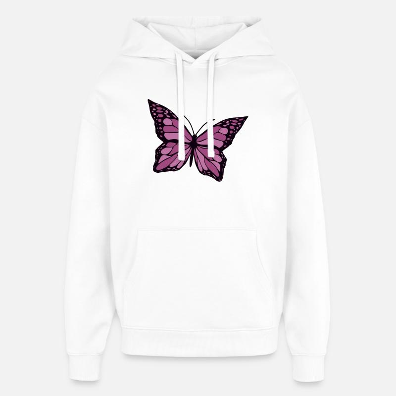 Papillon - Sweat à capuche unisexe Stanley/Stella Oversized - blanc