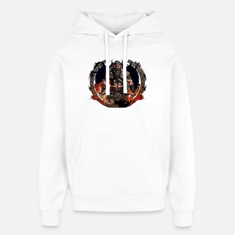 Viking Krieger im Feuerkreis - Oversized Unisex Hoodie von Stanley/Stella - Weiß