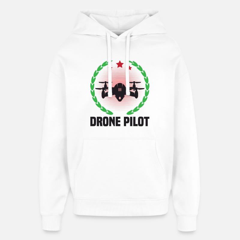 Pilote de drone - Sweat à capuche unisexe Stanley/Stella Oversized - blanc
