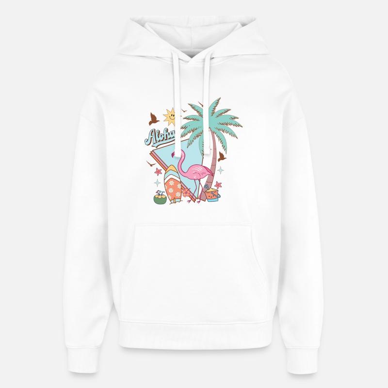 Aloha Été - Sweat à capuche unisexe Stanley/Stella Oversized - blanc