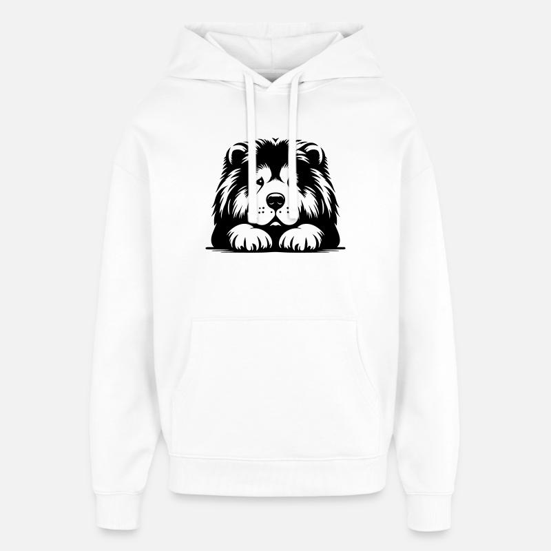 Chow Chow Kopf mit Pfoten - Oversized Unisex Hoodie von Stanley/Stella - Weiß