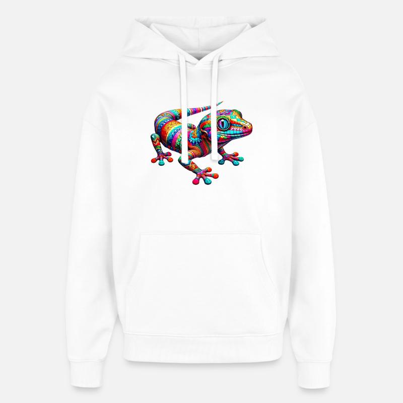 Gecko - Oversized Unisex Hoodie von Stanley/Stella - Weiß