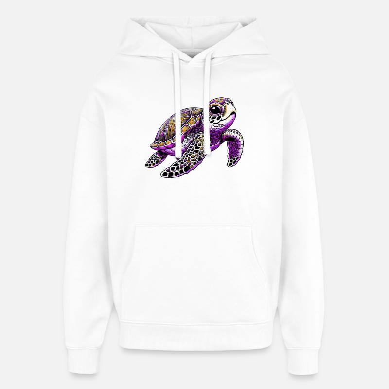 Tortue - Sweat à capuche unisexe Stanley/Stella Oversized - blanc