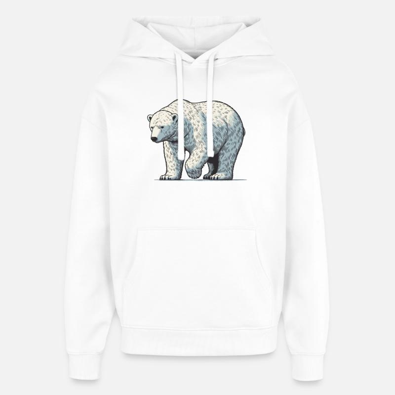 Polar bear - Oversized Unisex Hoodie by Stanley/Stella - white