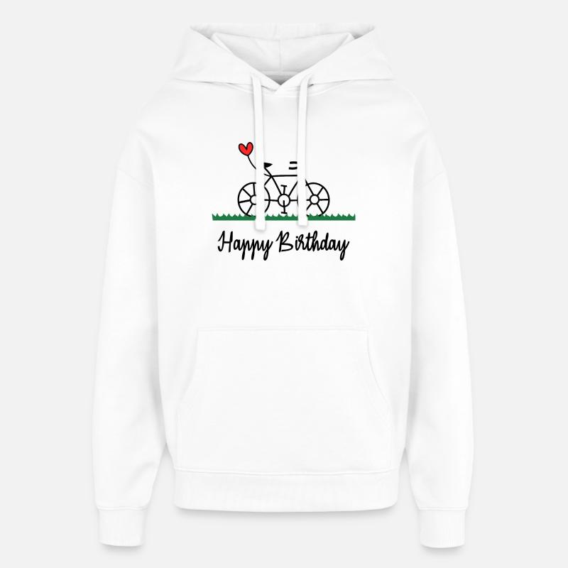 HAPPY BIRTHDAY. JOYEUX ANNIVERSAIRE. ANNIVERSAIRE. - Sweat à capuche unisexe Stanley/Stella Oversized - blanc