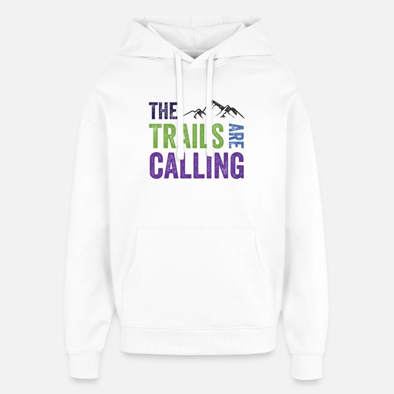 Les sentiers vous appellent - Sweat à capuche unisexe Stanley/Stella Oversized - blanc