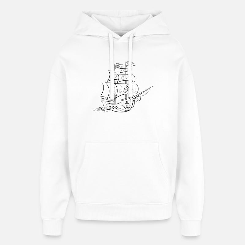 Bateau pirate - Sweat à capuche unisexe Stanley/Stella Oversized - blanc