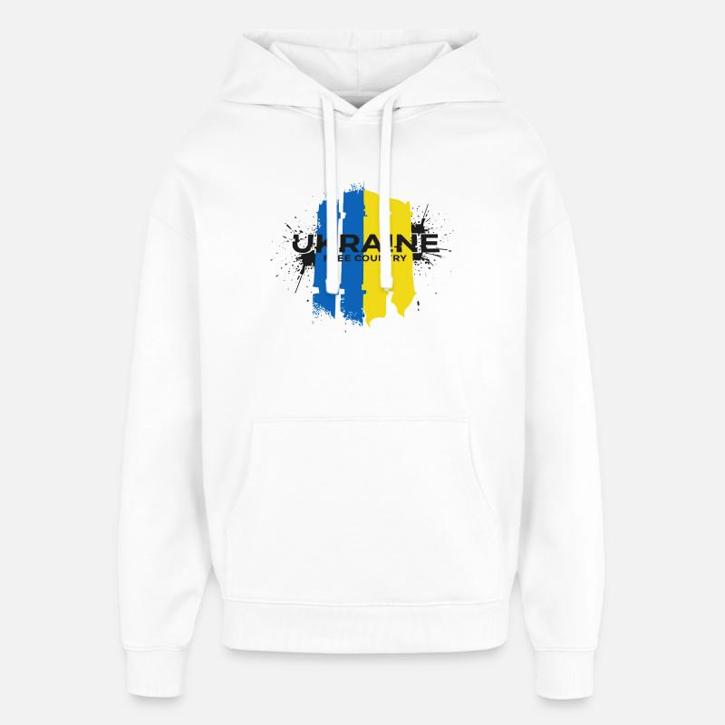 L’Ukraine Pays Libre Drapeau Art - Sweat à capuche unisexe Stanley/Stella Oversized - blanc