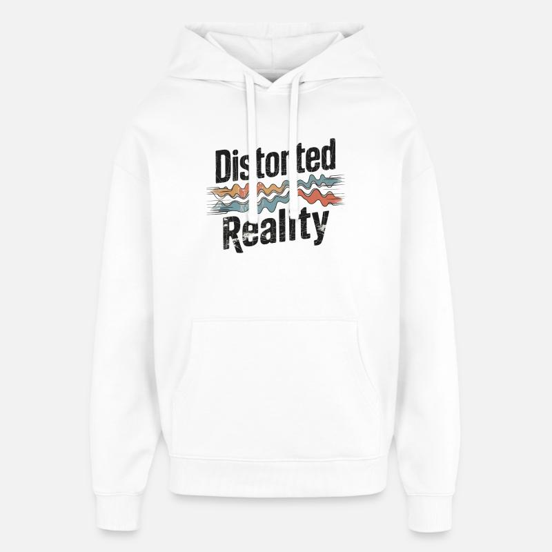 Retro Grunge – Distorted Reality - Oversized Unisex Hoodie von Stanley/Stella - Weiß