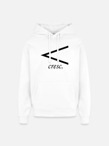 Crescendo - Musical Sign for Music Fans - Oversized Unisex Hoodie by Stanley/Stella - white