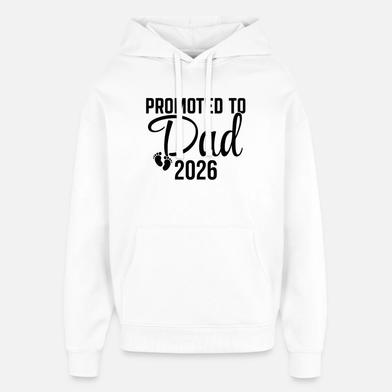 Promu Papa 2026 - Sweat à capuche unisexe Stanley/Stella Oversized - blanc
