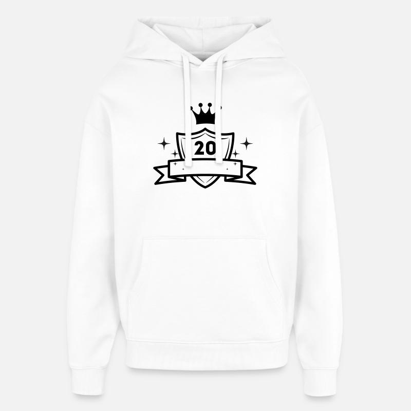 Cadeau du 20e anniversaire - Sweat à capuche unisexe Stanley/Stella Oversized - blanc