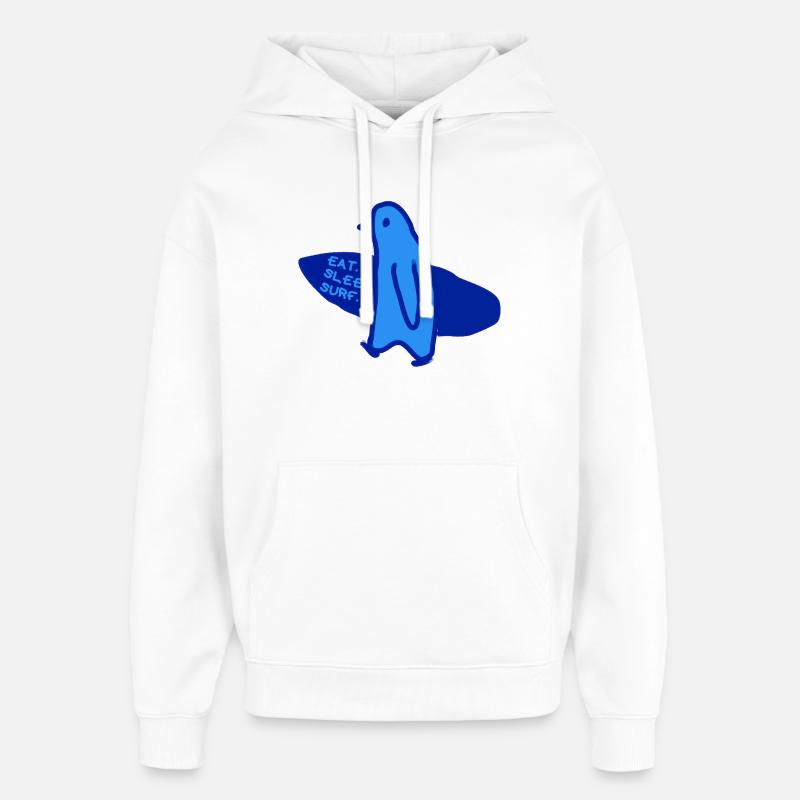 Surfeuse Surfeuse Fille Pingouin Surf - Sweat à capuche unisexe Stanley/Stella Oversized - blanc