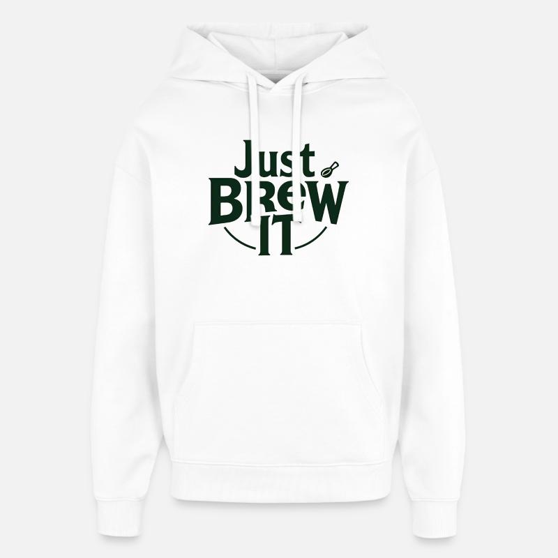 Just Brew It Logo Tee - Oversized Unisex Hoodie von Stanley/Stella - Weiß