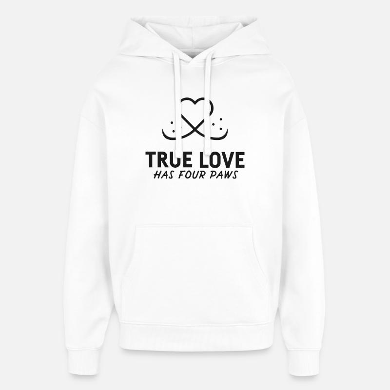 Le véritable amour a 4 pattes - Sweat à capuche unisexe Stanley/Stella Oversized - blanc