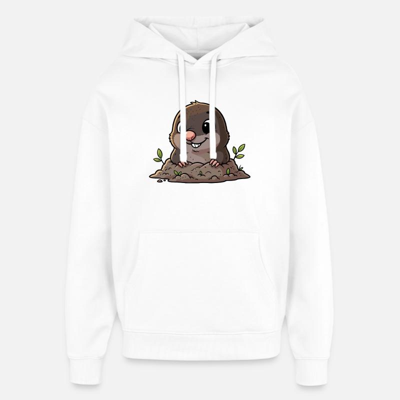 Cute mole digging - Oversized Unisex Hoodie by Stanley/Stella - white