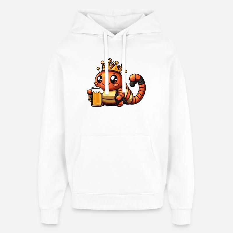 Roi de la Bière Wurm - Sweat à capuche unisexe Stanley/Stella Oversized - blanc
