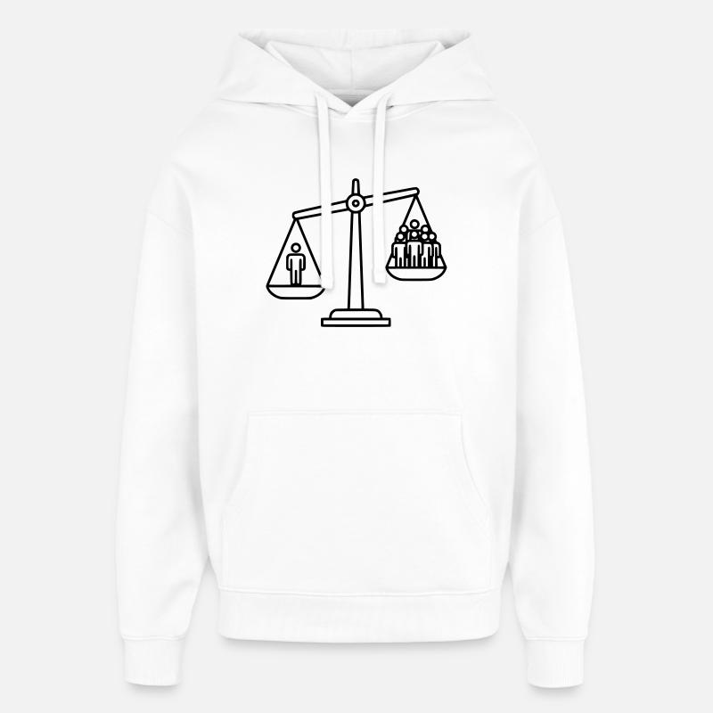 Concept de justice de la Balance - Sweat à capuche unisexe Stanley/Stella Oversized - blanc