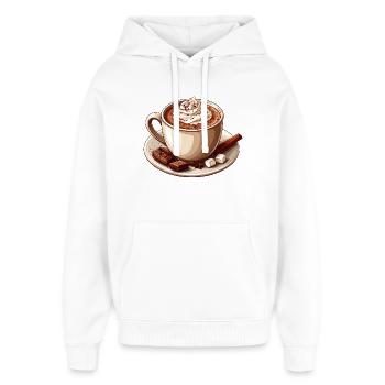cocoa - Oversized Unisex Hoodie by Stanley/Stella - white - Front - AI Model Female 172 light (172cm) & AI Model Male 185 light (185cm)